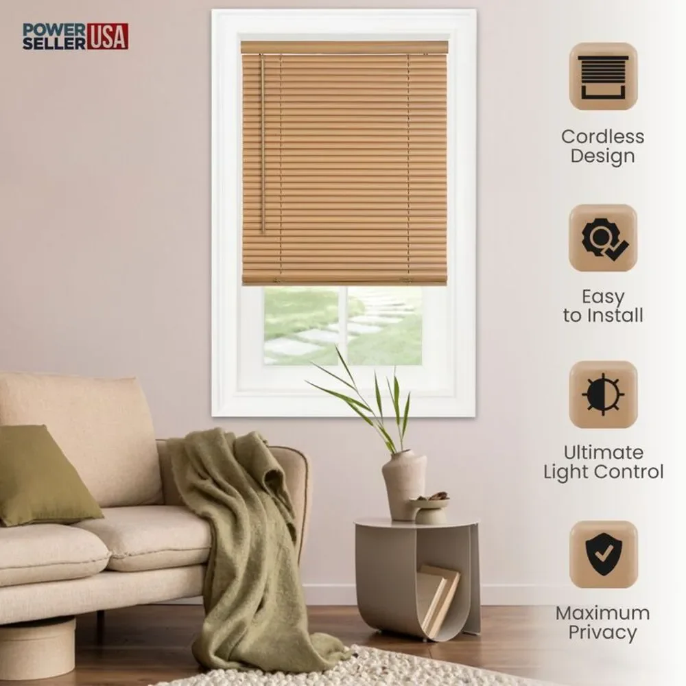 PowerSellerUSA Cordless Window Blinds, Privacy & Light Filtering 1